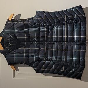 Talbots down plaid vest